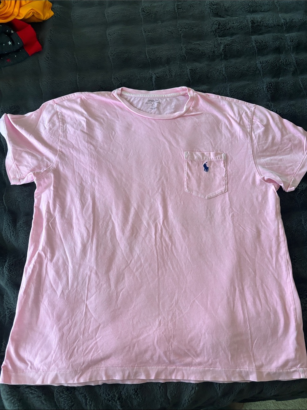 Polo by Ralph Lauren Pale Pink Short Sleeve Pocket Tee with Navy Pony